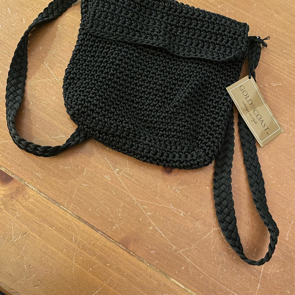 Elegant Black Crochet Bag